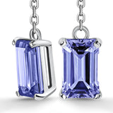 Modern Tanzanite Drop - kolczyki z tanzanitami i diamentami 2ctw