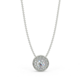 White gold halo pendant with 0.15 ct diamonds