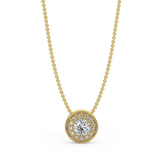Yellow gold halo pendant with 0.15 ctw diamonds