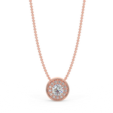 Rose gold halo pendant with 0.15 ct diamonds