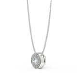 White gold halo pendant with 0.15 ct diamonds