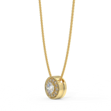 Yellow gold halo pendant with 0.15 ctw diamonds