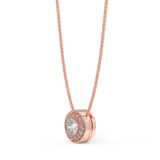 Rose gold halo pendant with 0.15 ct diamonds
