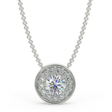 White gold halo pendant with 0.15 ct diamonds