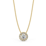 Yellow gold halo pendant with 0.15 ctw diamonds