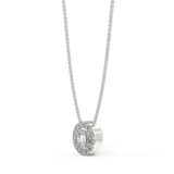 White gold halo pendant with 0.15 ct diamonds