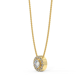 Yellow gold halo pendant with 0.15 ctw diamonds