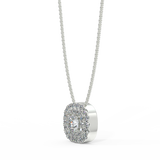 Halo style pendant in white gold with 0.22 ctw diamonds
