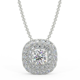 Halo style pendant in white gold with 0.22 ctw diamonds