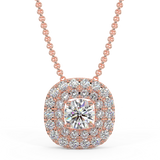 Rose gold halo pendant with 0.22 ctw diamonds