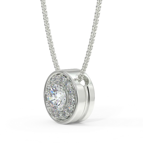 Piękna zawieszka z diamentami w białym złocie