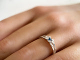 Silver ring with a 0.10 ct sapphire