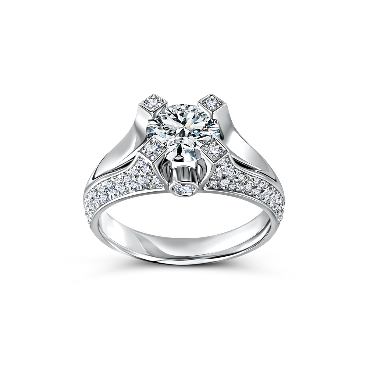 Perfection - white gold ring with 1.80 ctw diamonds