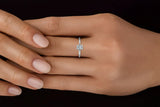 Modern Emerald - pierścionek z diamentem 0,37ct w szlifie emerald cut