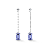 Modern Tanzanite Drop - kolczyki z tanzanitami i diamentami 2ctw