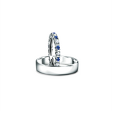 Eternity rings duo - a set of wedding rings with diamonds and sapphires