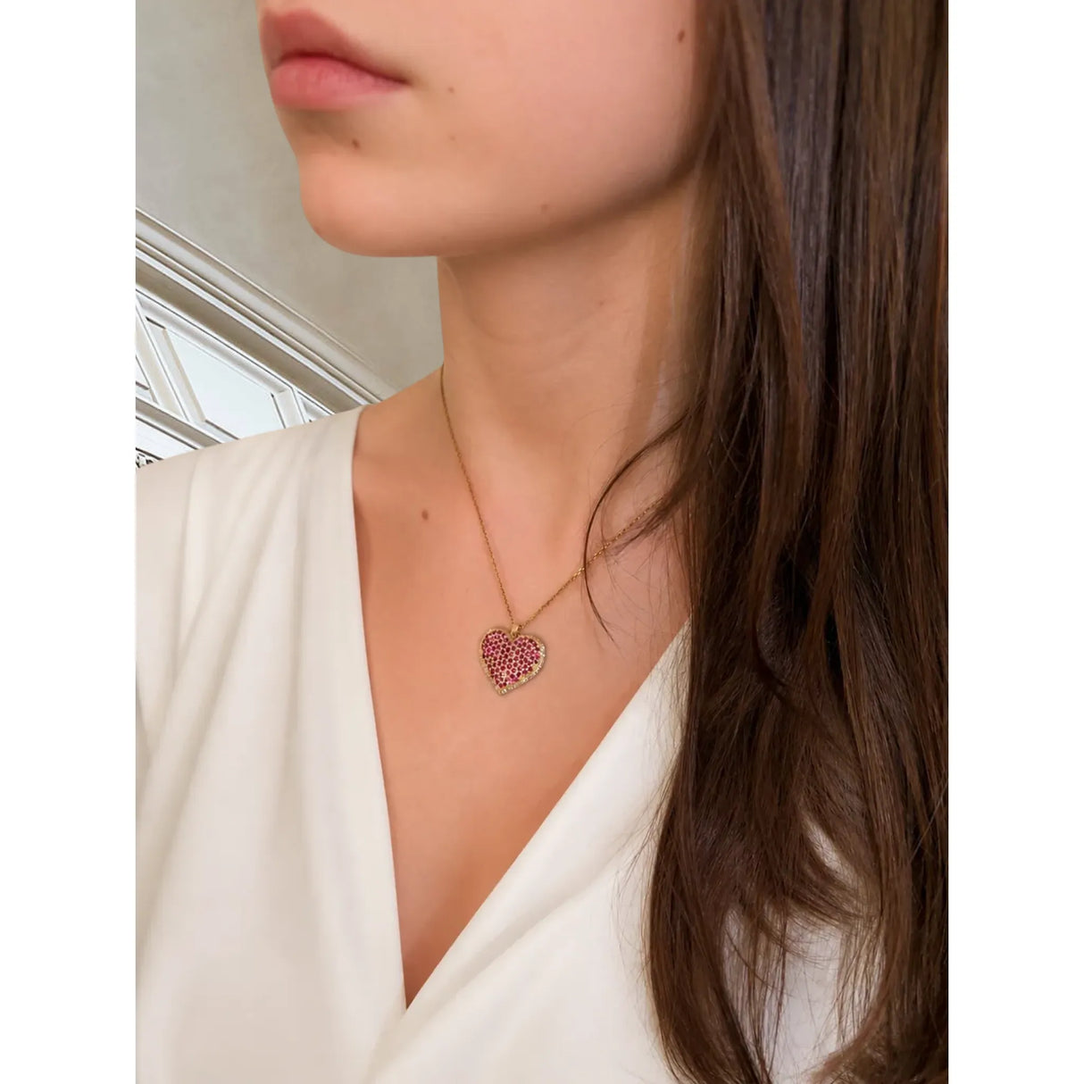 Ruby Heart - zawieszka z rubinami i diamentami