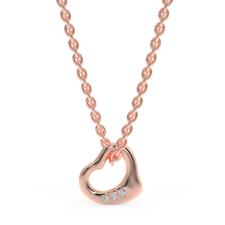 Zawieszka serce z różowego złota z diamencikami