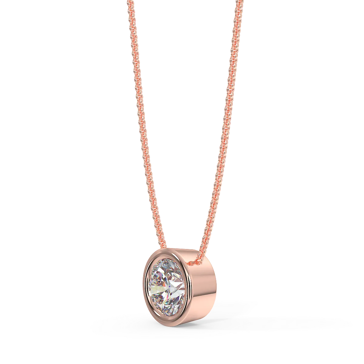 Zawieszka w różowym złocie z diamentem 0,40ct, widok 2