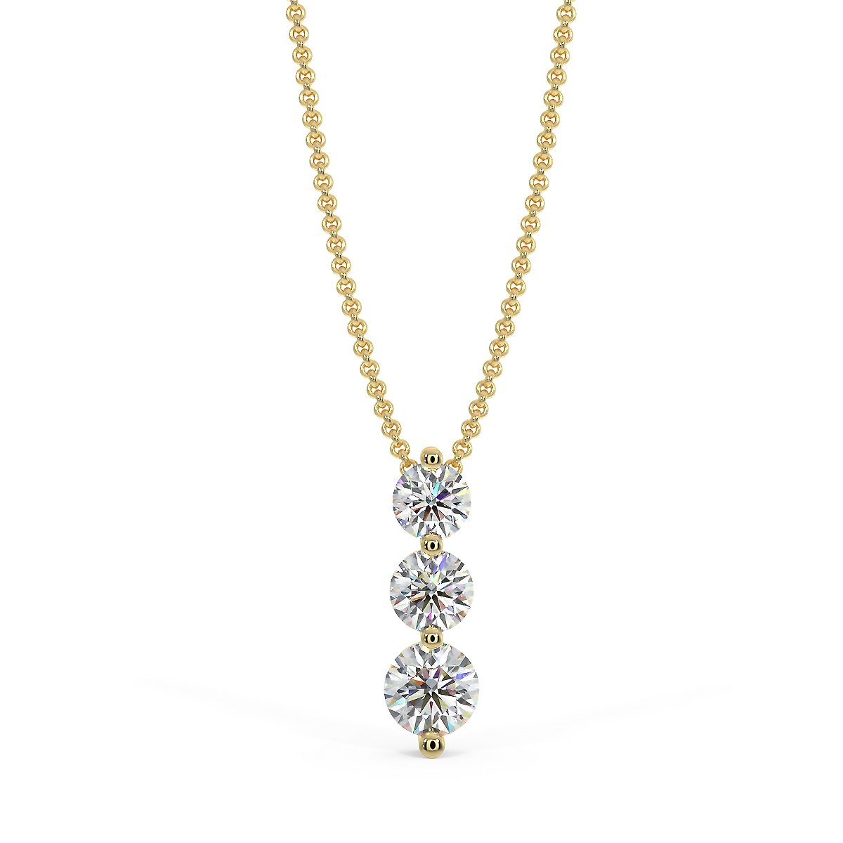 Zawieszka z 3 diamentami 0,35ct w żółtym złcoie