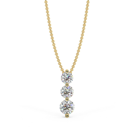 Zawieszka z 3 diamentami 0,35ct w żółtym złcoie