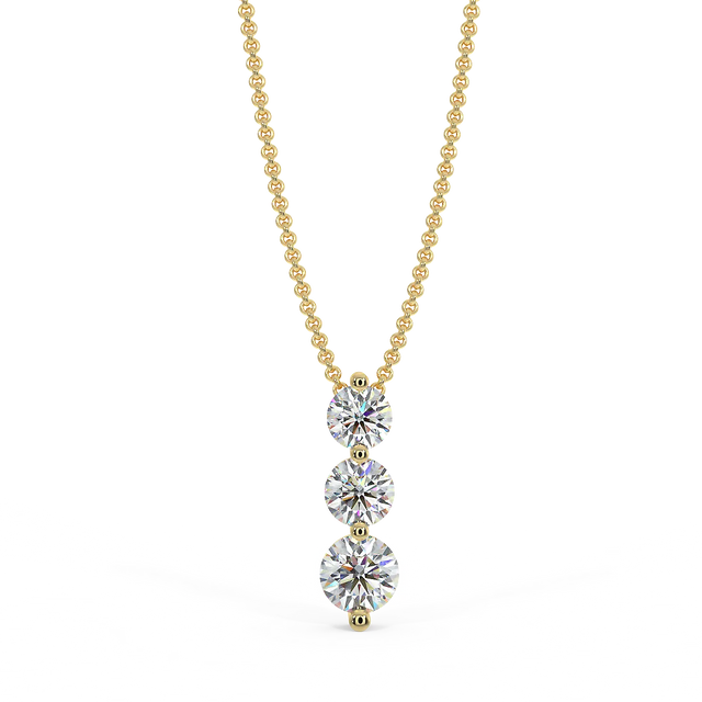 Zawieszka z 3 diamentami 0,35ct w żółtym złcoie
