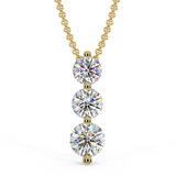 Zawieszka z 3 diamentami 0,35ct w żółtym złcoie