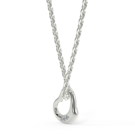 Zawieszka z białego złota z 3 diamencikami