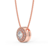 Zawieszka z diamentami w różowym złcoie