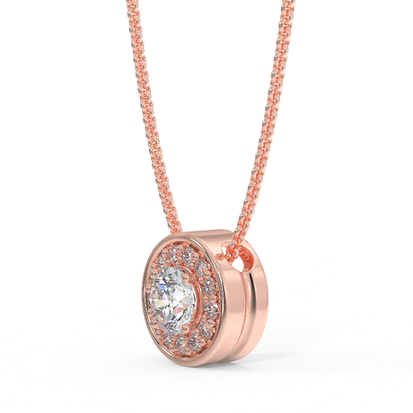 Zawieszka z diamentami w różowym złcoie