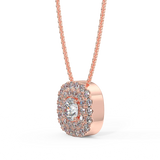 Zawieszka z diamentami w różowym złocie z podwójną linią diamentów.