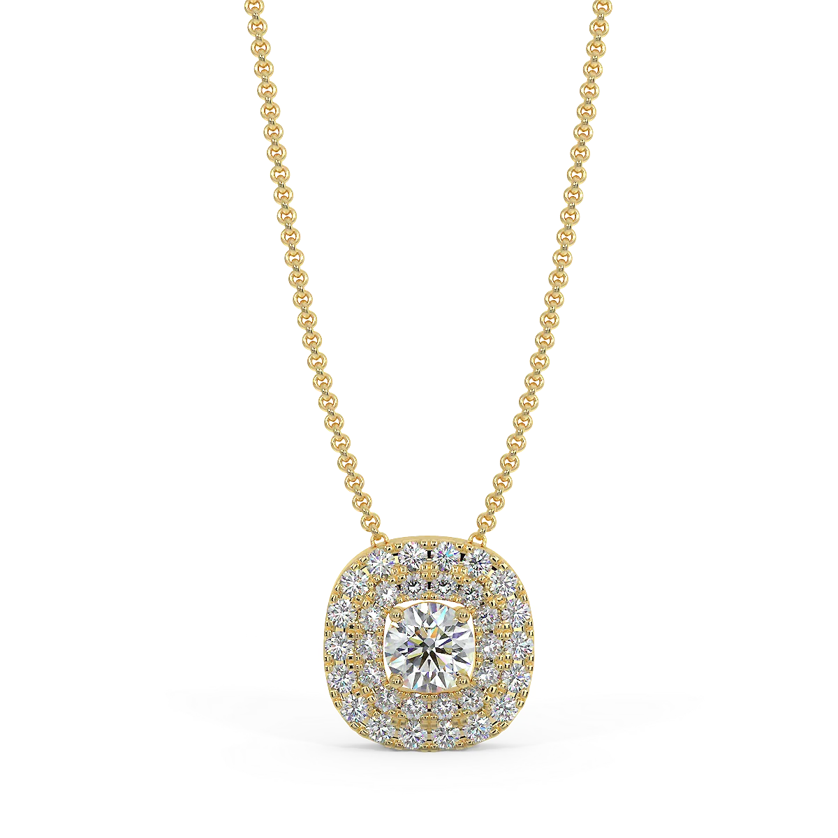 Zawieszka z diamentami w żółtym złocie z podwójną linią diamentów