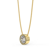 Zawieszka z diamentem 0,40ct w żółtym złcoie, widok z boku