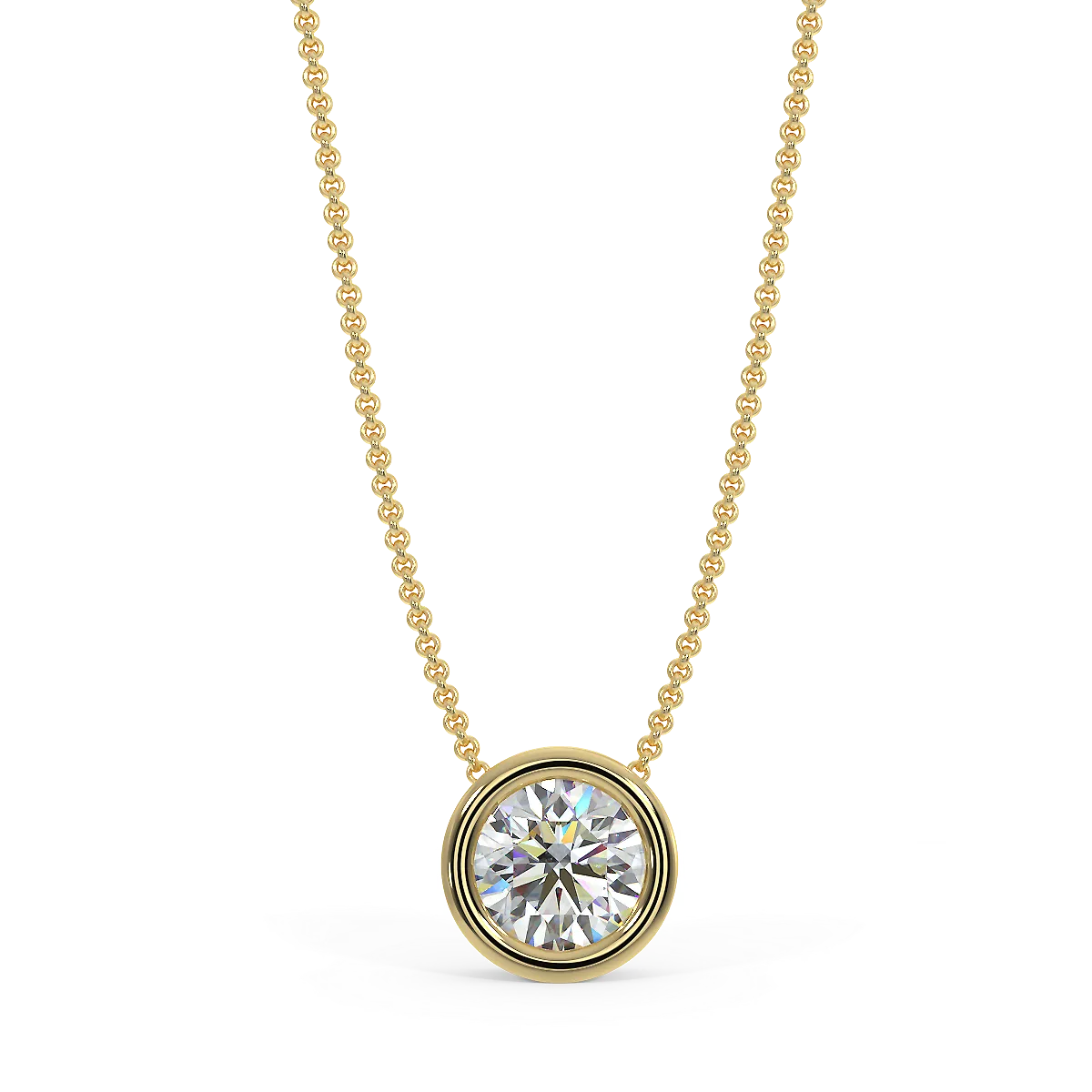 Zawieszka z diamentem 0,40ct w żółtym złcoie