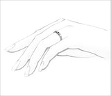 A stunning ring with a black diamond