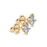 Kolczyki Princess Cut z diamentami 1,40 ctw w żółtym złocie