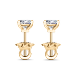 Kolczyki Princess Cut z diamentami 1,40 ctw w żółtym złocie