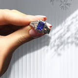 Blue Star - Tanzanite and Diamond Ring
